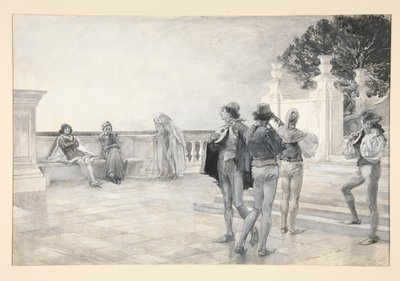 Balthasar singt von Edwin Austin Abbey