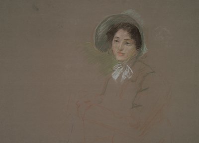Brustlängenskizze einer Frau mit Haube von Edwin Austin Abbey