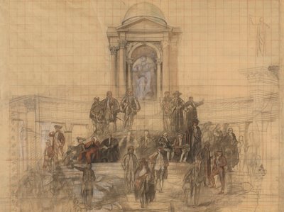 Cartoon für von Edwin Austin Abbey
