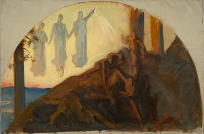 Kompositionsstudie für Wissenschaft, die die Schätze der Erde enthüllt, Rotunde, Pennsylvania State Capitol, Harrisburg von Edwin Austin Abbey