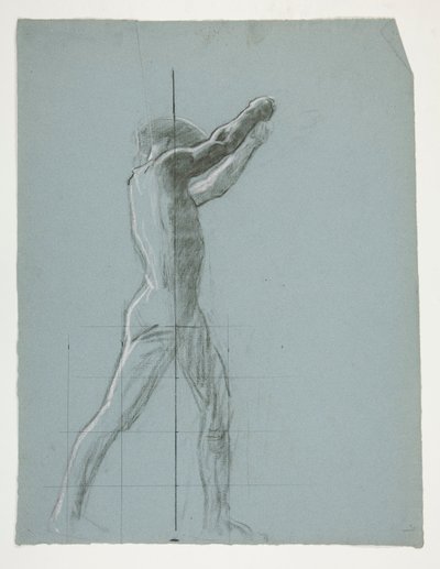 Figurenstudie für Der Geist des Vulkan, Genius der Arbeiter in Eisen und Stahl, Kapitolrotunde, Harrisburg, Pennsylvania von Edwin Austin Abbey