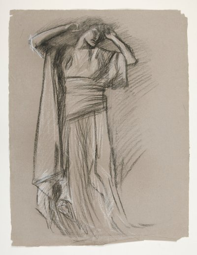 Figurenstudie für die Burg der Jungfrauen (?), aus Die Suche nach dem Heiligen Gral (eine Serie von 15 Gemälden für die Boston Public Library, abgeschlossen 1901) von Edwin Austin Abbey