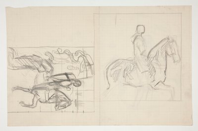 Galahad zieht aus, Studie für Die Suche nach dem Heiligen Gral (Serie von fünfzehn Gemälden für die Boston Public Library, abgeschlossen 1901) von Edwin Austin Abbey
