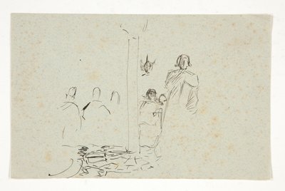 Galahad am Schloss, Studie für Die Suche nach dem Heiligen Gral (Serie von fünfzehn Gemälden für die Boston Public Library, abgeschlossen 1901) von Edwin Austin Abbey