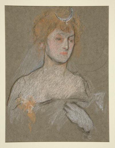 Kopf und Schultern einer Frau, Krönungsporträt von Edward VII von Edwin Austin Abbey