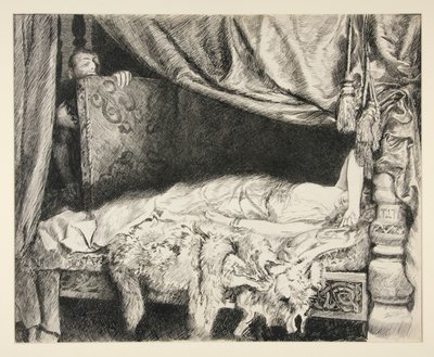 Iachimo stiehlt aus dem Koffer - Akt II, Szene II, Cymbeline von Edwin Austin Abbey