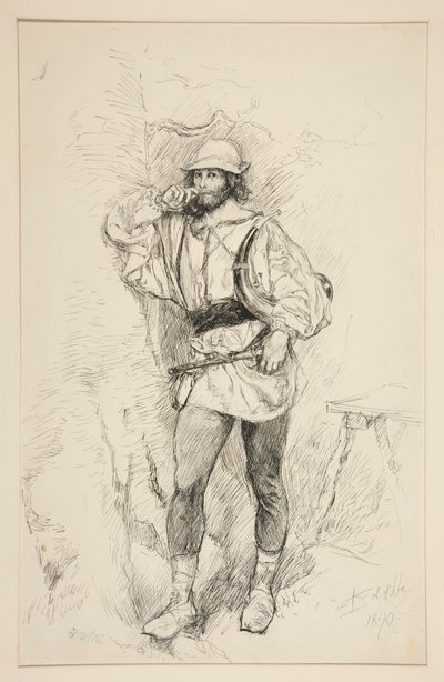 Jacques, Illustration für Akt II, Szene v, Wie es euch gefällt von Edwin Austin Abbey