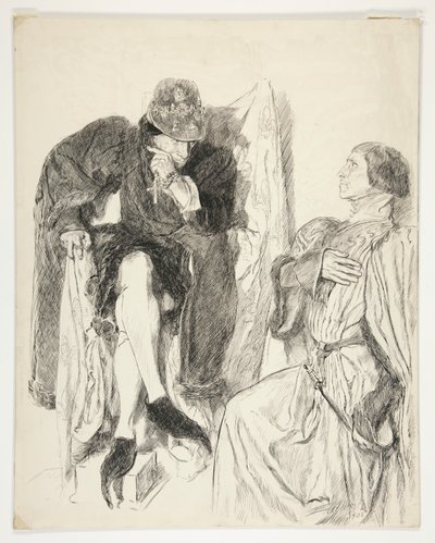 König Ludwig XI - Akt III, Szene III, König Heinrich VI (Teil III) von Edwin Austin Abbey
