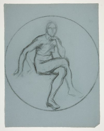 Medallionstudie für Wandgemälde im Staatskapitol in Harrisburg, Pennsylvania, 1902-1911 (vollendet von John Singer Sargent) von Edwin Austin Abbey