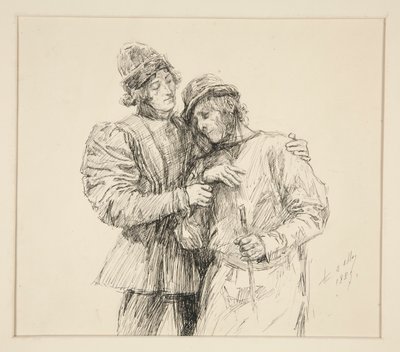 Orlando und Adam, Illustration für Akt II, Szene iv, Wie es euch gefällt von Edwin Austin Abbey