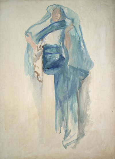 Mögliche Studie für eine der gefangenen Tugenden, Figurenstudie von Edwin Austin Abbey