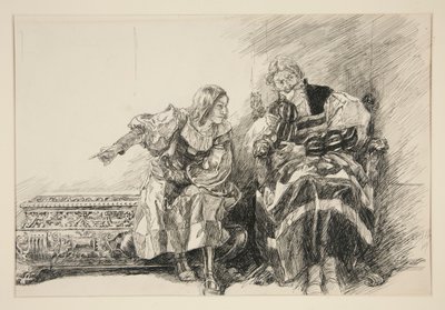 Proteus und der Herzog, aus Akt III, Szene i, Zwei Herren aus Verona von Edwin Austin Abbey