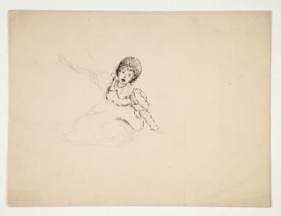 Schreiende Frau (Studie für .3439), Skizze für Das Lied des Hummers von Edwin Austin Abbey