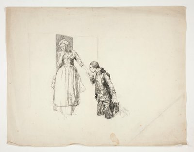 Skizze für Oliver Goldsmith von Edwin Austin Abbey