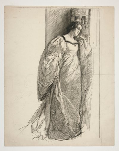Skizze einer Dame, Illustration für von Edwin Austin Abbey