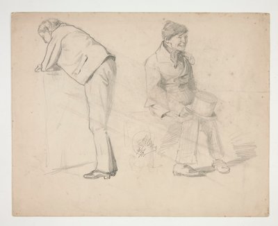 Skizze von zwei Männern - nicht identifizierte Illustration von Edwin Austin Abbey