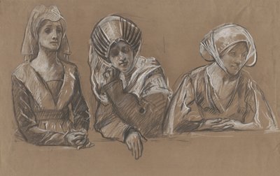 Studien von 3 Frauen für die Royal Exchange von Edwin Austin Abbey