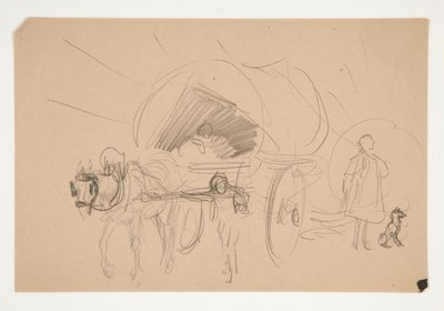Studie für .1201 - Illustration für Oliver Goldsmith von Edwin Austin Abbey