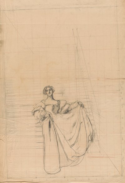 Studie für Maß für Maß: Frau im Renaissancekostüm von Edwin Austin Abbey