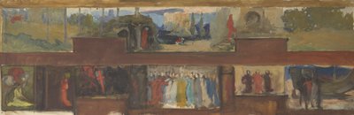 Studie für Die Suche und das Erreichen des Heiligen Grals, Buchauslieferungsraum, Boston Public Library von Edwin Austin Abbey