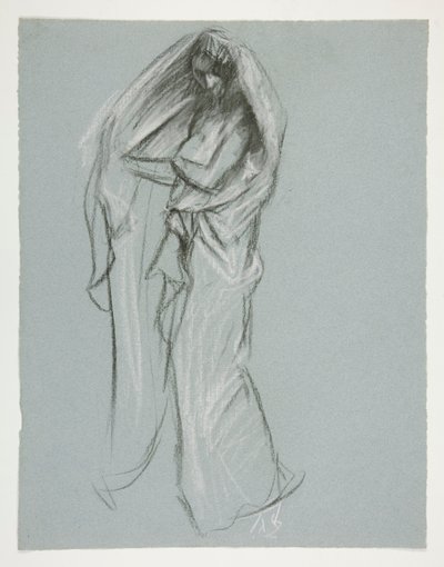 Studie für die Figur von 4 Uhr morgens(?) in von Edwin Austin Abbey
