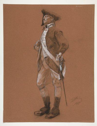 Studie für die Figur von General Anthony Wayne, in der von Edwin Austin Abbey