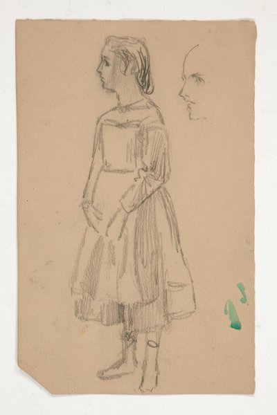 Studie eines jungen Mädchens in einer Schürze von Edwin Austin Abbey