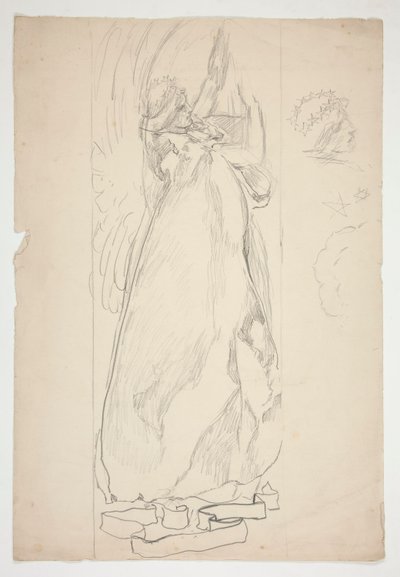 Studie eines Engels (für Buntglas? für eine Decke?) von Edwin Austin Abbey