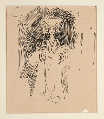 Studie einer Frau in mittelalterlichem Kostüm von Edwin Austin Abbey