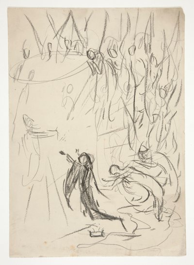 Das Erreichen des Grals, Studie für Die Suche nach dem Heiligen Gral (Serie von fünfzehn Gemälden für die Boston Public Library, abgeschlossen 1901) von Edwin Austin Abbey
