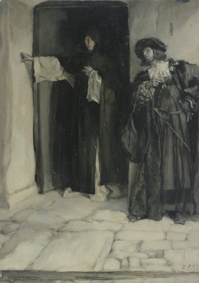 Der Herzog und Bruder Thomas, aus Maß für Maß, Akt I, Szene iii von Edwin Austin Abbey