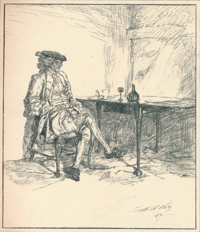 Der Brief. Unveröffentlichte Federzeichnung, 1890, 1923 von Edwin Austin Abbey
