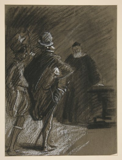 Drei Männer, Studie für Der Widerspenstigen Zähmung (?) von Edwin Austin Abbey