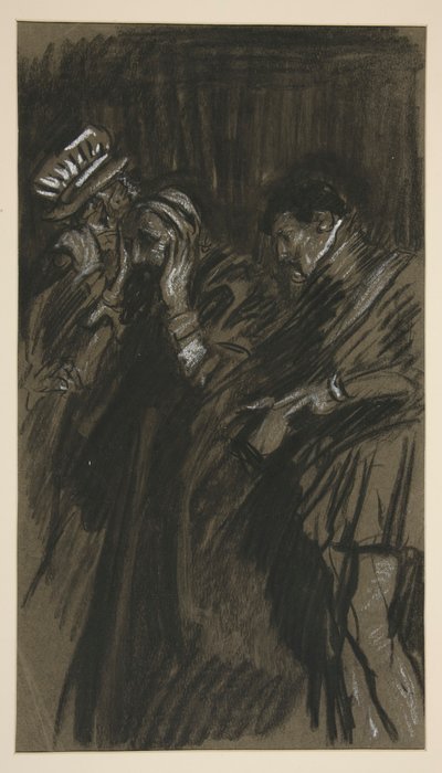 Drei Männer, Studie für Der Widerspenstigen Zähmung (?) von Edwin Austin Abbey