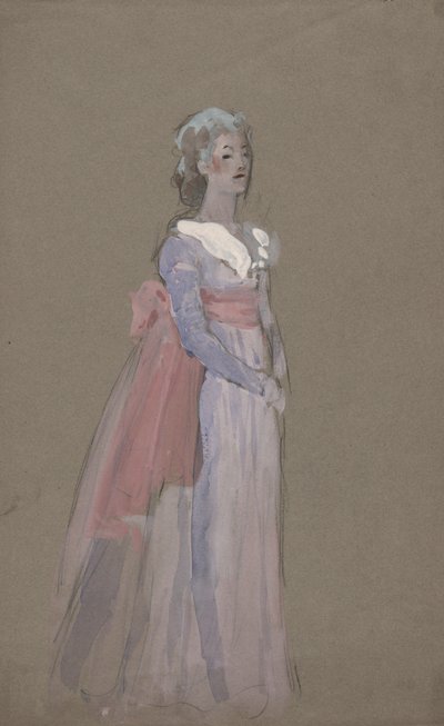 Frau im Empire-Kleid - Kostümstudie für La Tosca von Edwin Austin Abbey