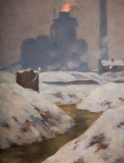 Ofen und Schnee, Landschaft von Edwin Butler Bayliss