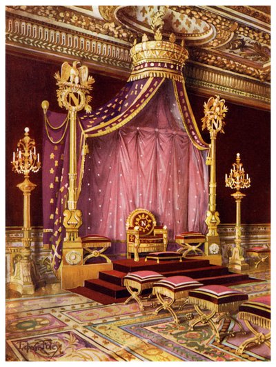Thronsaal im Schloss Fontainebleau, Frankreich, 1911-1912 von Edwin Foley