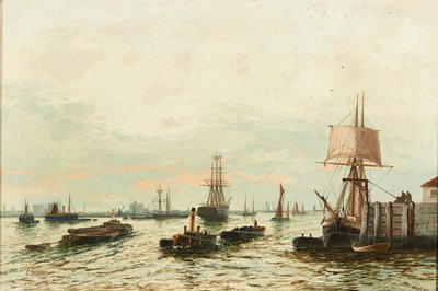 Lastkähne auf der Themse von Edwin Henry Eugene Fletcher