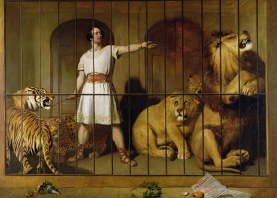 Porträt von Mr. Van Amburgh, wie er mit seinen Tieren im London Theatre auftrat, 1847 von Edwin Landseer