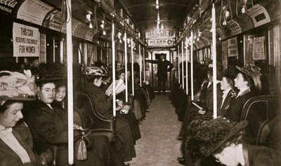 Hudson River U-Bahn-Zug, New York, USA, um 1901 von Edwin Levick