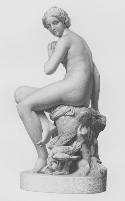 Eine überraschte Nymphe, graviert von E. Roffe nach der Statue von E. G. Papworth, Junior (Gravur) von Edwin Roffe