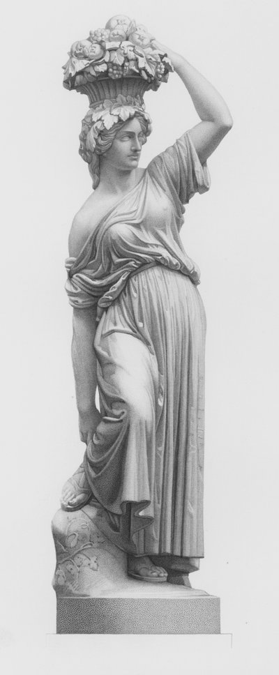 Der Obstsammler, graviert von E. Roffe nach der Statue von E. Wolff von Edwin Roffe