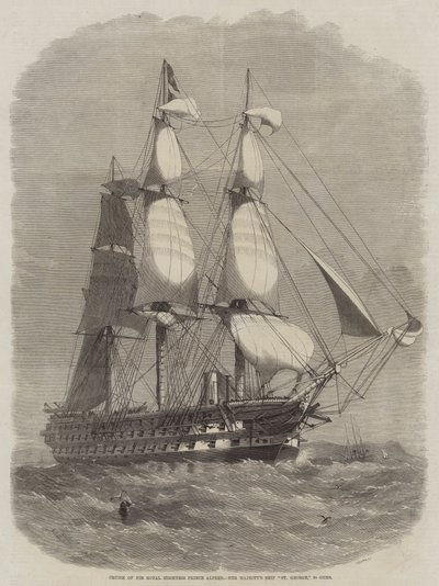Kreuzfahrt Seiner Königlichen Hoheit Prinz Alfred, Ihr Majestäts Schiff St. George, 90 Kanonen von Edwin Weedon