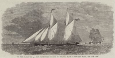 Die West Hartley Nr. 1, ein neuer Flachbodenschoner für den Kohlehandel von New South Wales von Edwin Weedon