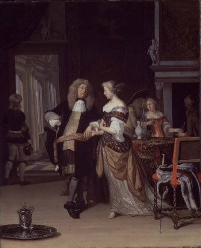 Figuren in einem Innenraum von Eglon van der Neer