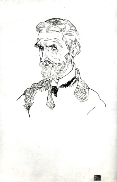 Porträt des Schwiegervaters des Künstlers, Johann Harms, 1915 von Egon Schiele