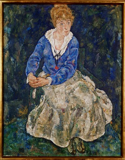 Bildnis Edith Schiele, der Frau des Künstlers, sitzend von Egon Schiele