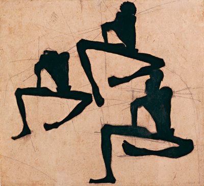 Komposition mit drei männlichen Akten von Egon Schiele
