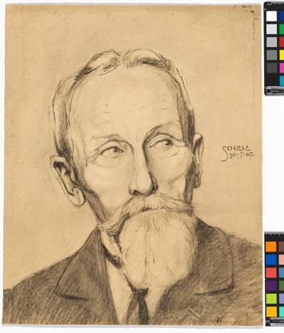 Herrenporträt mit Vollbart von Egon Schiele