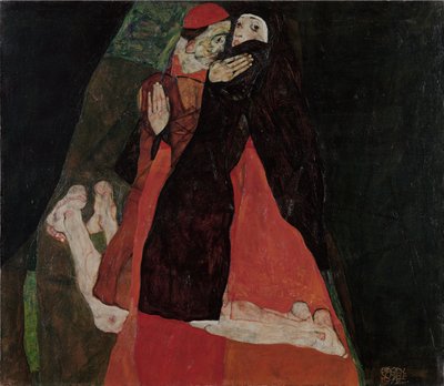 Kardinal und Nonne („Liebkosung“) von Egon Schiele